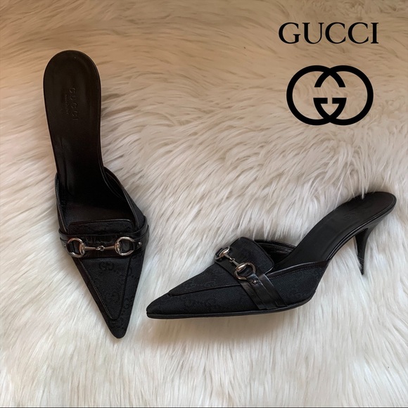 Gucci Shoes - Authentic GUCCI Horsebit Monogram Mules